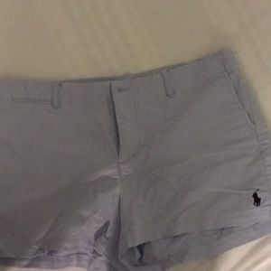 Polo Ralph Lauren light blue shorts navy pony logo